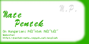 mate pentek business card